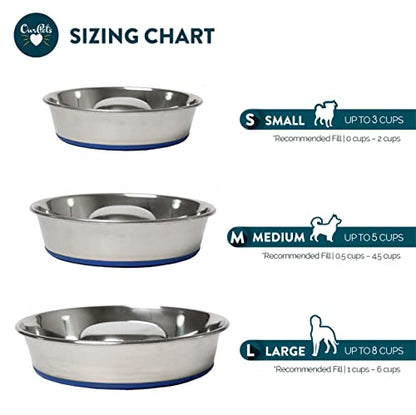 OurPets DuraPet Slow Feed Premium Stainless Steel Dog Bowl, Silver, Small (2040010300) - size: Small (2 Cups)