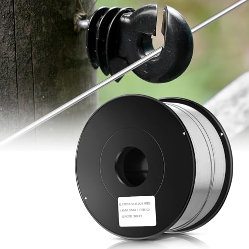 Gisafai 2000 ft 16 Gauge Aluminum Wire for Electric Fencing - size: 2000 ft 16 Gauge