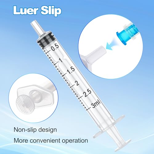 3ml Disposable Luer Slip Syringes Without Needles, 10-Pack - style: 3ml