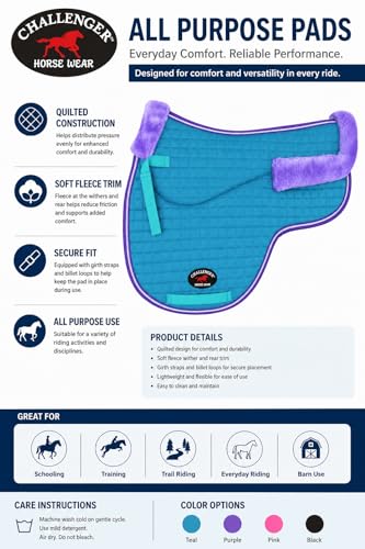 St. Charles Challenger Horse Contoured Fleece Lined Quilted English Saddle Pad 72111