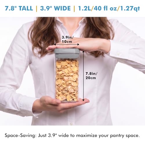 Shazo 6 PC 1.2L Airtight Food Storage Containers with Lids BPA Free Plastic - color: Gray