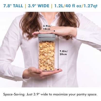 Shazo 6 PC 1.2L Airtight Food Storage Containers with Lids BPA Free Plastic - color: Gray