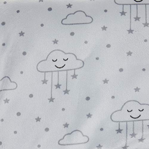 Hudson Baby Unisex Baby Plush Mink and Sherpa Blanket, Gray Clouds, One Size - color: Gray Clouds, size: One Size
