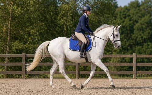Horse Equine Contoured English Quilted Cotton All Purpose Saddle Pad 72TS37 - color: Royal Blue