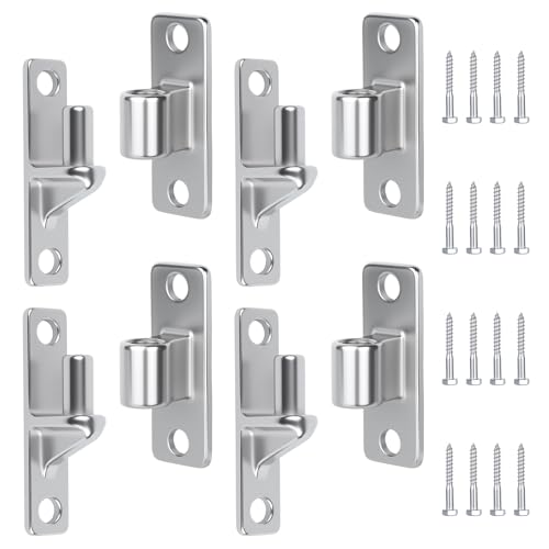 WellMade 4 Pack Heavy Duty 304 Stainless Steel Gate Hinges – Wall Mount, Non-Weld One-Piece Design, Supports 600lbs, Rustproof for Farm/Barn/Fence Gates (Screws Included)