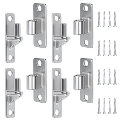 WellMade 4 Pack Heavy Duty 304 Stainless Steel Gate Hinges – Wall Mount, Non-Weld One-Piece Design, Supports 600lbs, Rustproof for Farm/Barn/Fence Gates (Screws Included)