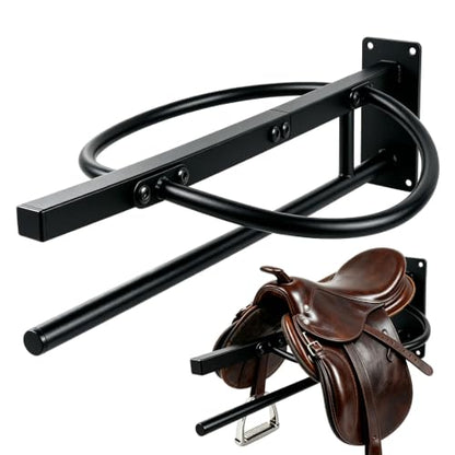 2 Pack Saddle Rack with Pad Bar, Wall Mounted Horse Saddle Stand
