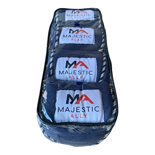 Majestic Ally Fleece Polo Leg Wraps with Braided Rope for Horses - Set of 4-10 Foot Long and 5 Inch Wide (Navy) - color: Navy