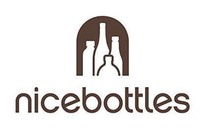 nicebottles Clear Glass Beverage/Sauce Bottles, 12 Oz, White Caps - Case of 12 - color: White Caps, size: 12 x 12oz