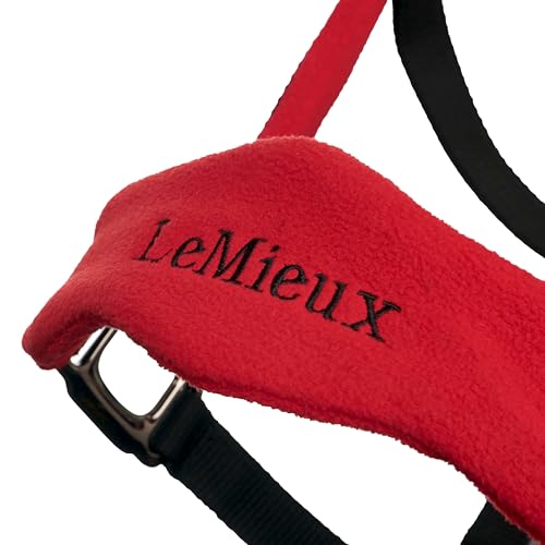 LeMieux Vogue Fleece Headcollar - Halter & Leadrope - Extra Padding, Adjustable at Curb and Poll Strap - color: Chilli, size: full
