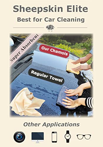 Chamois Drying Cloth Car Drying Towel Real Leather Super Absorbent Fast Drying Natural Chamois Car Wash Cloth Accessory (7.25 SQ FT in Total) - size: 7.25 sq ft in total