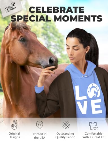Tstars Infinity Love Horse Hoodie Women Teen Girls Equestrian Riding - color: Infinity / Cream, size: Medium