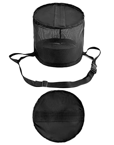 QWORK 2 Pack Horse Feed Bag for Grain - Durable Mesh Grain Feeder with Adjustable Strap, Comfortable Neck and Nose Pad Horse Muzzle Feed Bag, for Feeding Grain, Powder, Supplements