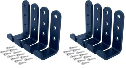 4 Pcs Heavy Duty Steel Wall J Hooks for Hanging,Garage Storage Utility Hooks Garden Tool Organizer, Wall Mount Hooks, Small U Hooks,Black (M) (Pack of 2) - size: Medium (Pack of 2)