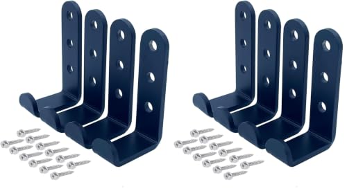 4 Pcs Heavy Duty Steel Wall J Hooks for Hanging,Garage Storage Utility Hooks Garden Tool Organizer, Wall Mount Hooks, Small U Hooks,Black (M) (Pack of 2) - size: Medium (Pack of 2)