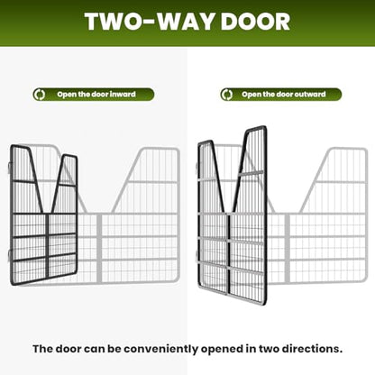 42" x 52" Steel Stall Guard, 2-Way Barn Door Gate for Horses & Livestock, Ventilated Fence Panel for Stable, Farm and Barn Use
