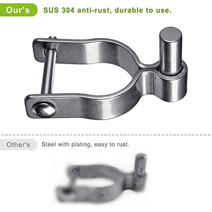 Insaga 304 Stainless Steel Chain Link Fence Gate Post Hinge, Heavy Duty Gate Hinges, 1-3/8'' Male Post Gate Hinges fit 1-3/8'' Outer Diameter Post/Pipe, 2pcs - color: Male-1-3/8''-2pcs