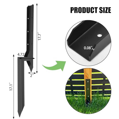 Colinktool 4Pack Fence Post Repair Stake Kit,Heavy-Duty Metal Decking Posts