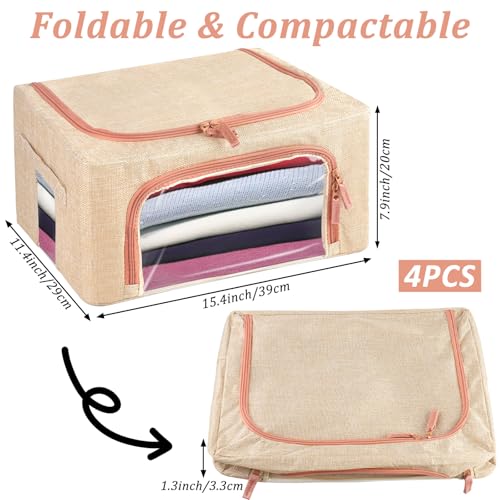 4 Pcs 24L Cashmere Sweater Storage Bag with Natural Cedar Ball,Breathable & Washable Cotton Bag,Cashmere Protection Pouch Wool Cotton Sweater Storage Bag for Woolen Cashmere Sweaters,Merino Wool