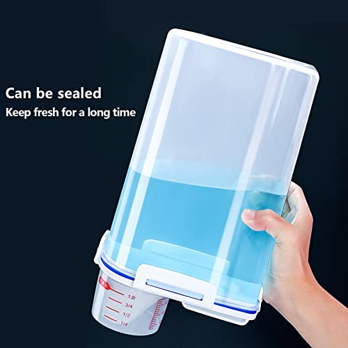 5.5 Lbs Plastic Transparent Tank, Rice Storage Barrel, Household Food Container Grain Storage Box for Oatmeal, Grain, Cereal, Pasta, Flour (6 Packs) | BPA Free, Airtight Lid, See Through, with Pouring Spout, for Kitchen Pantry Dry Food Grain Oatmeal Pet D