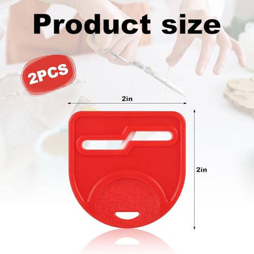 2pcs Scissor Sharpener Tool, Handheld Small Sharpening Scissors Tool (Red)