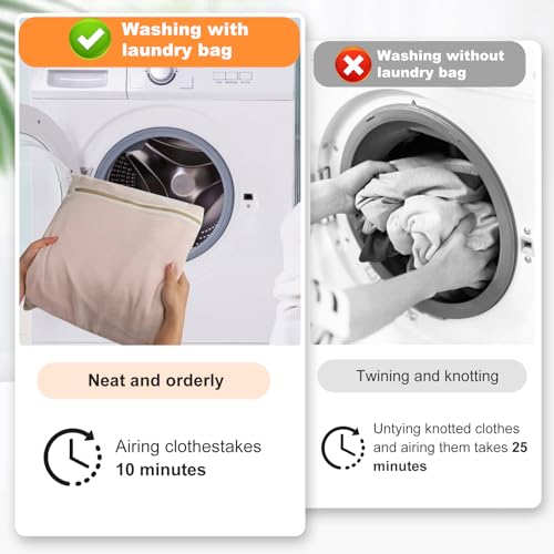 4-Piece Large Durable Organic Cotton Mesh Laundry Bags with Sturdy Zippers and Breathable Mesh are Delicate Laundry Bags for Underwear, Clothes, Pants and Socks - size: Large