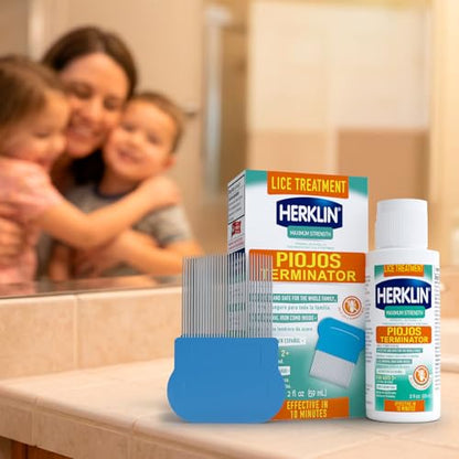 Herklin Lice Treatment Shampoo, Maximum Strength, Easy to Apply, 2 Fl Oz, Bottle