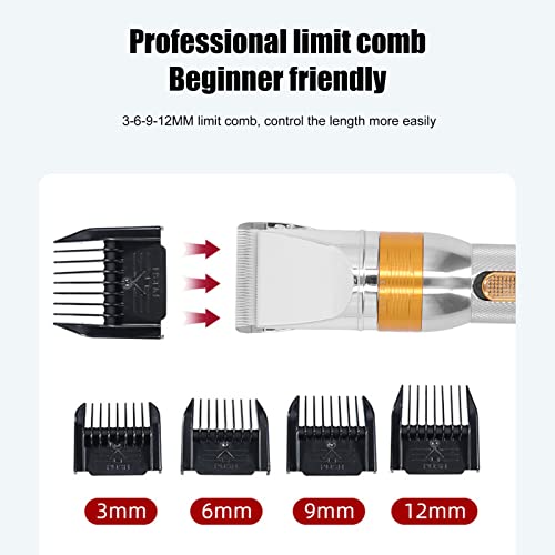 Pssopp Electric Sheep Shears Professional, 500W High Speed Adjustable Blade Grooming Clipper for Farm Shearing Silver with Anti Slip Grip Plug Powered Storage Case
