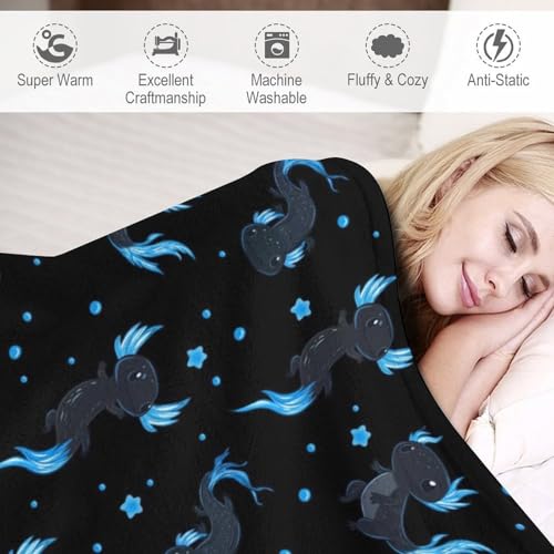 Axolotls Fleece Throw Blanket for Couch Adults Teens 40" X 50" - color: Axolotls, size: 40x50 inch