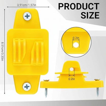 Pushglossy 100 Pcs Electric Wire Fence Insulators Wood Post Claw, Yellow - color: Yellow