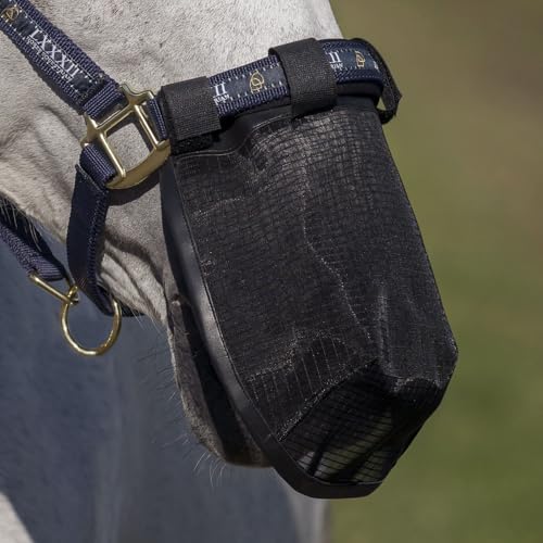 Horze Durable Mesh Horse Fly Mask with Nose Cover, Black Equine Fly Mask - size: Pony