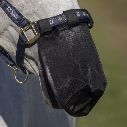 Horze Durable Mesh Horse Fly Mask with Nose Cover, Black Equine Fly Mask - size: Pony