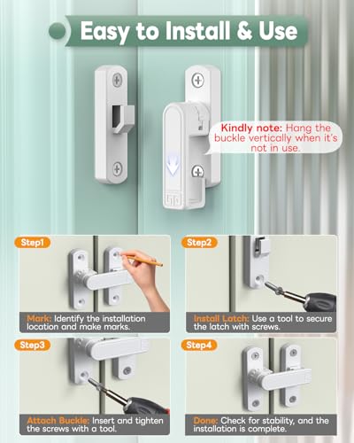 Adjustable Barn Door Locks, 90/180 Degree Gate Latch, White - color: White-1 Pc
