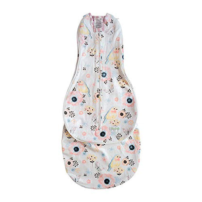 Woombie Grow with Me Baby Swaddle, Convertible Swaddle Fits 0-9 Months, Expands to Wearable Blanket Up to 18 Months, Birds & Stripes - color: Birds & Stripes, style: Grow With Me