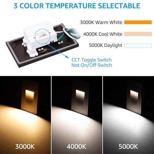 LEONLITE 6-Pack 3CCT 120V LED Step Lights, Vertical, Oil Rubbed Bronze - color: Oil-Rubbed Bronze, size: 2.87 Inch