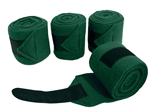 Derby Originals Set of 4 Super Soft Fleece Horse Polo Wraps with Velcro - color: Red