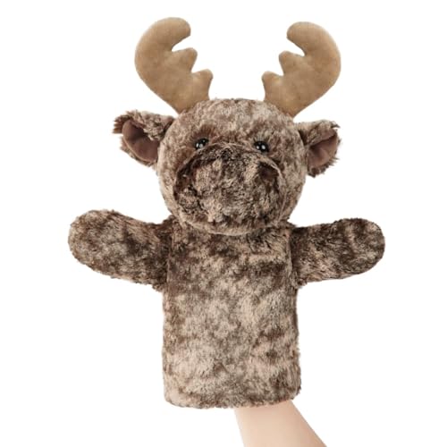 Hand Puppet Christmas for Toddlers Winter Forest Soft Plush Educational Story Time Interactive Learning Stuffed Animal Family Fun Reindeer Puppet - color: Deer