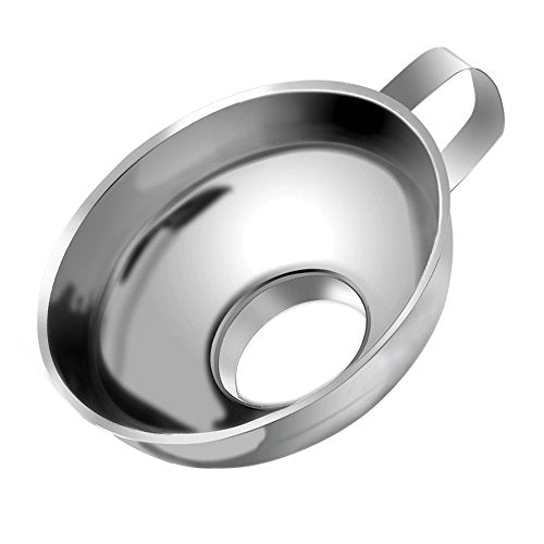 Stainless Steel Funnel for Mason Jar with Handle for Regular and Wide Mouth Jars (Neck-4.5cm) - size: 1 Pack Neck-1.77"