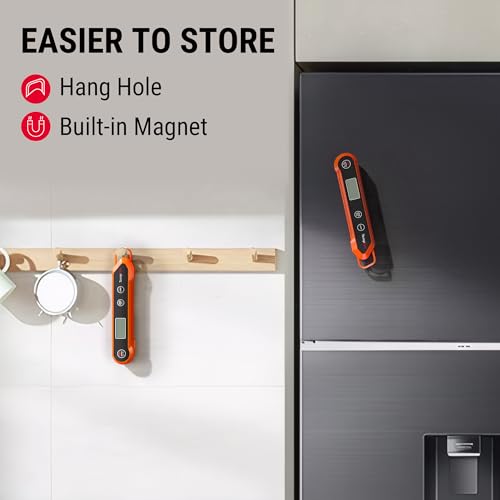 TempPro TempSwift 1 Sec Meat Thermometer Digital for Kitchen Cooking Food - color: Orange