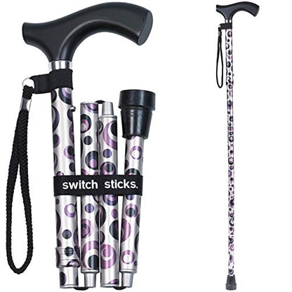 Switch Sticks Folding Walking Cane For Women & Men - color: Storm