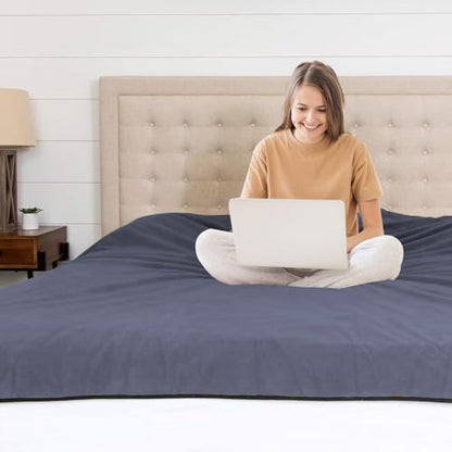 YISURE Waterproof Reversible Bed Blanket 90"x80", Slate Grey/Cool Grey | Large KingSize Squirt Blanket Stain & Leak Proof - color: Slate Grey/Cool Grey, size: 90x80 in