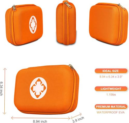 First Aid Kit 276PCS Car Home Camping Essentials Orange Emergency Kit AMORNING - color: Orange-276pcs