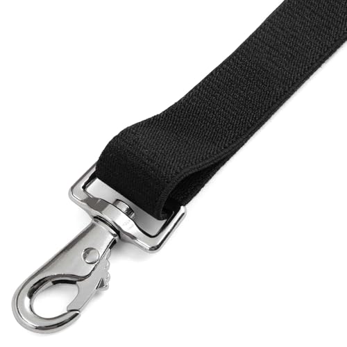 Jeffers Equine Replacement Adjustable Elastic Leg Straps for Horse Blankets, Sheets & Turnout Rug – Durable, Wide 1" Strap, Secure Fit, Adjustable for All Horses – Classic Black - Sold in Pairs