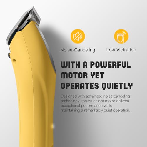 Professional Dog Grooming Clippers 2-Speed Detachable 10# Blade - color: Citrus Yellow