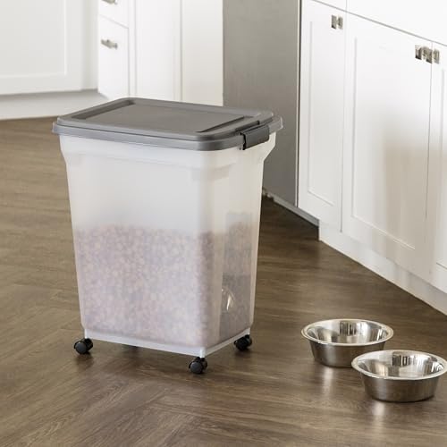 IRIS USA Dog Food Storage Container, Up to 40 lbs, Dark Gray, Made in USA - color: Dark Gray, size: 40 lbs