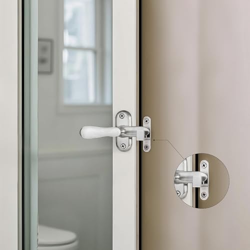 2 Pack 360 Degree Flip Bathroom Stall Latch for Inside Door | 3 Locking Methods Stainless Steel Barn Door Latch Heavy Duty Gate Hardware (Brushed Steel) - color: Brushed Stainless Steel