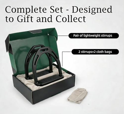 THREE ARCHERS Lightweight English Stirrups for Jumping/Dressage/Trail - color: Black