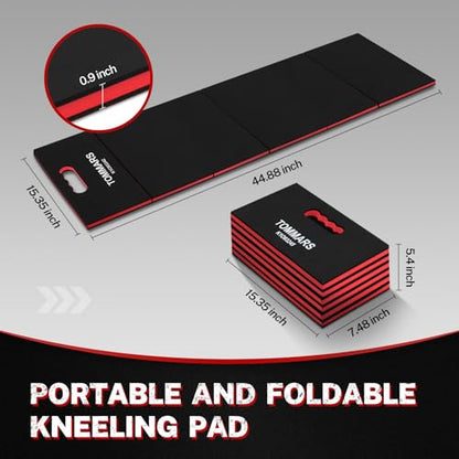 TOMMARS 0.9-Inch Thick Foldable Mechanic Kneeling Pad 44.88 Inches Unfolded - size: 44.8in Length-5-Fold