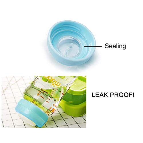 Matyz Glass Breastmilk Storage Bottles, 6 Pack, 6 oz, Sturdy Glass Bottle for Milk Freezing and Baby Feeding - Pumping Bottle for Philips Medela Spectra Breast Pumps - No BPA (3 Green & 3 Blue Lids) - color: [Pack of 6] 3 Green & 3 Blue Lids - 6 Ounce Cle