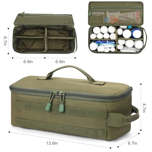 Travel Medicine Bag,Medication Pill Bottle Organizer Empty Case - color: Green